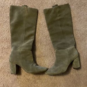 J. Crew Olive Heeled Boots 7